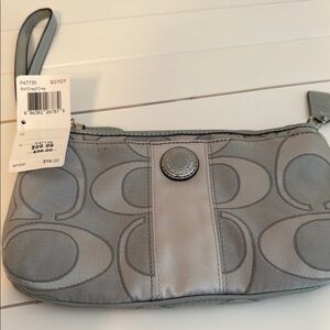 Coach Grey Wristlet Bag